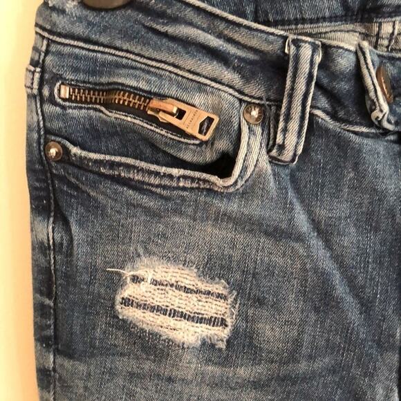 HP🎉ALL SAINTS BIKER CROPPED SKINNY JEANS 26 - Picture 4 of 7